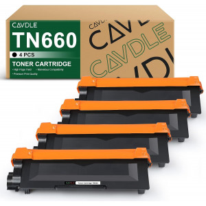 CAVDLE 4 Packs Compatible Toner Cartridge Replacement for Brother TN660 TN630