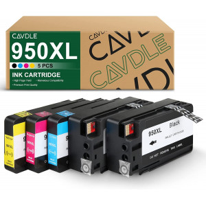 CAVDLE HP 950XL Compatible Ink Cartridge 5 Pack