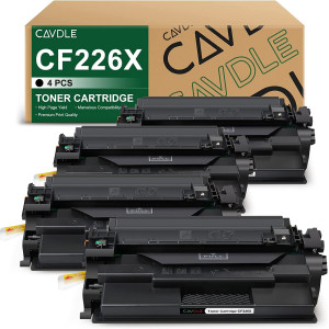 CAVDLE HP CF226X Compatible Toner Cartridge 4 Pack