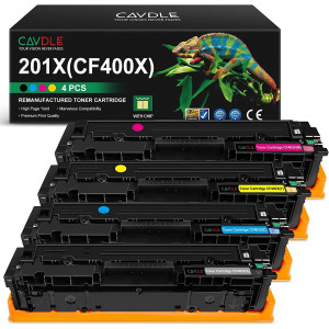 HP 201X CF400X Remanufactured Toner Cartridges 4 Packs