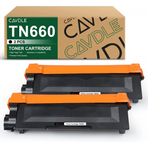 CAVDLE Brother TN660 Compatible Toner Cartridge 2 Packs